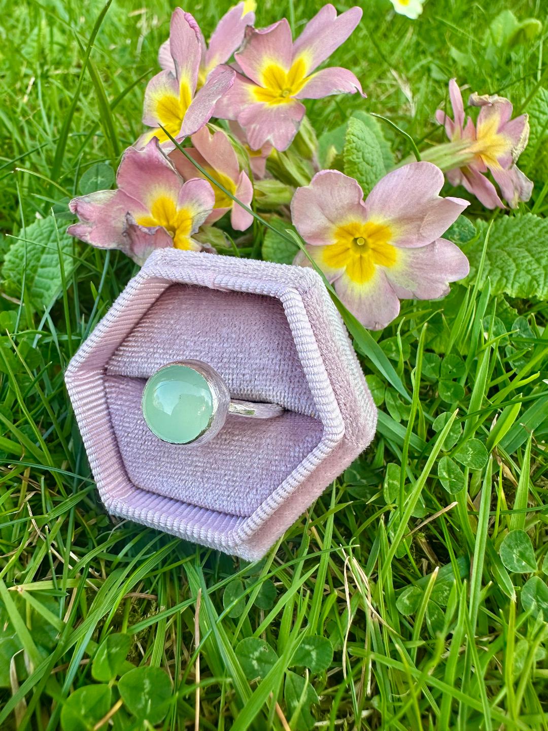 Aqua Chalcedony Ring
