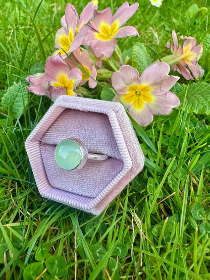Aqua Chalcedony Ring