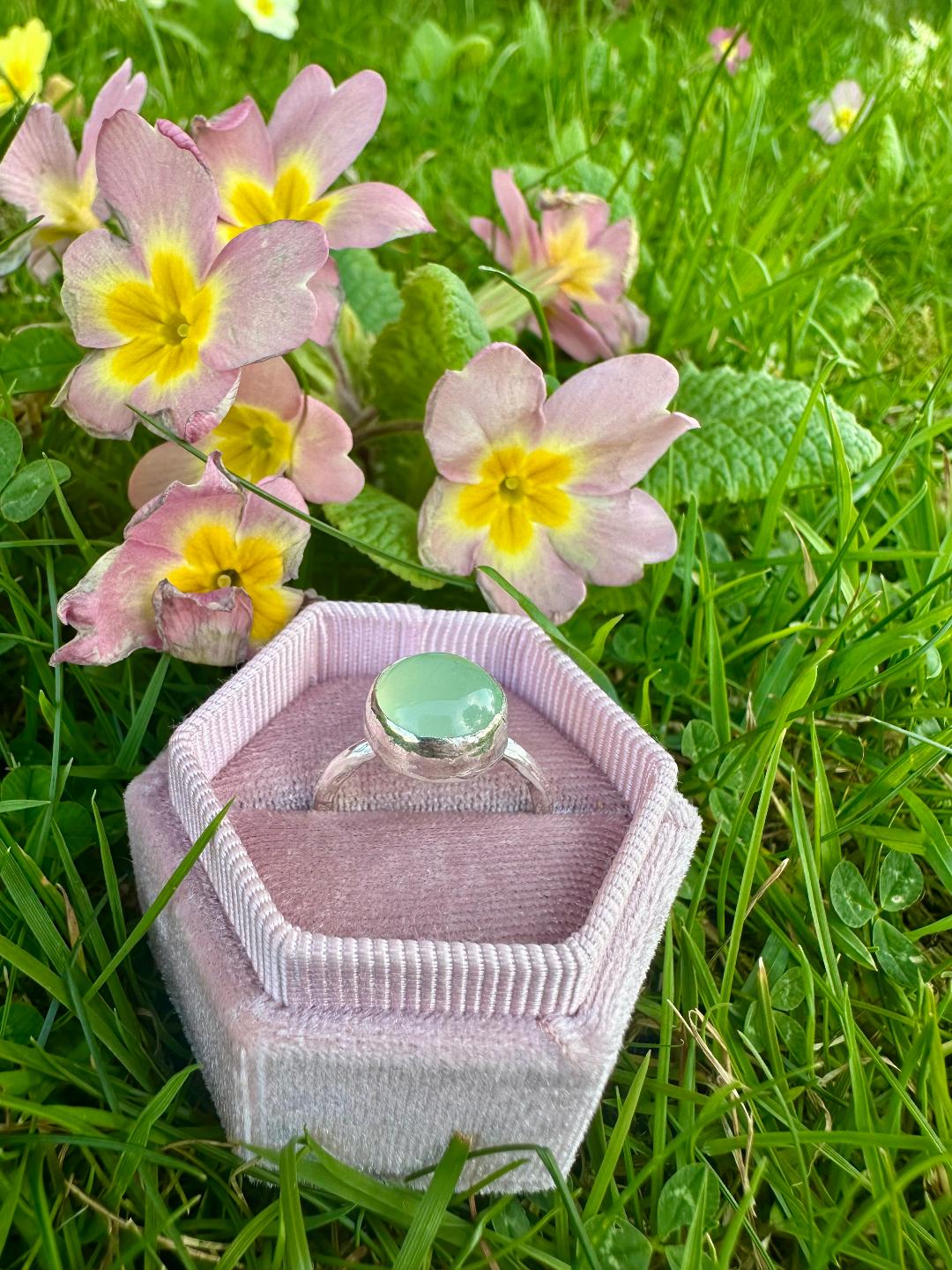 Aqua Chalcedony Ring
