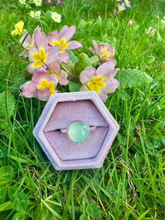 Aqua Chalcedony Ring