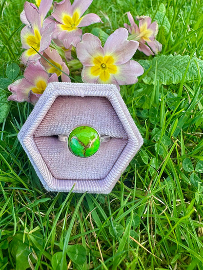 Green Copper Turquoise Ring
