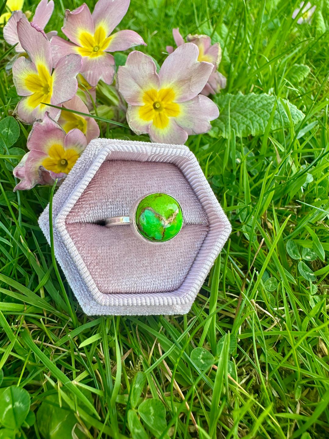 Green Copper Turquoise Ring