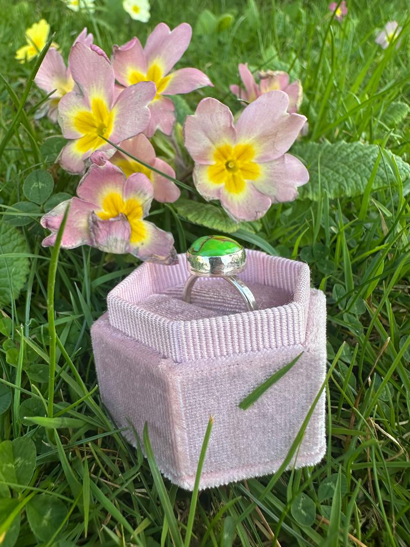 Green Copper Turquoise Ring
