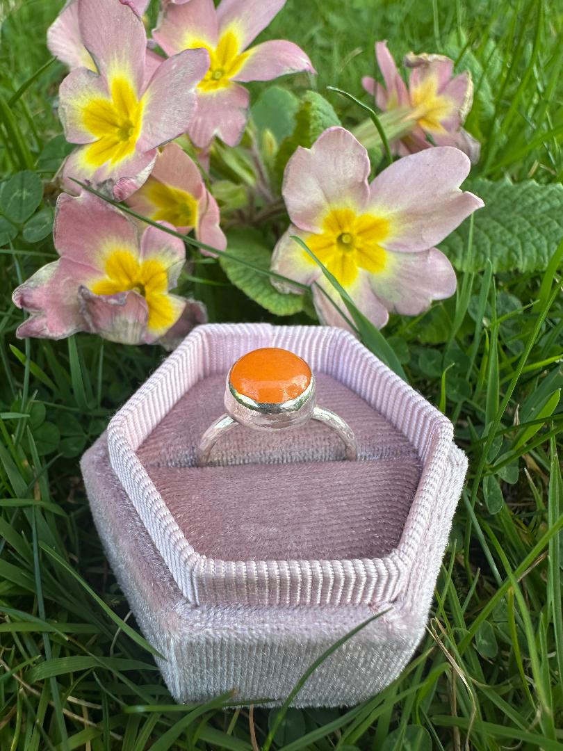 Orange Carnelian Ring